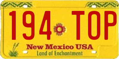 NM license plate 194TOP