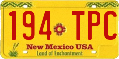 NM license plate 194TPC