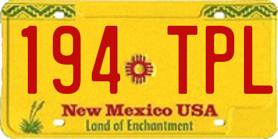 NM license plate 194TPL