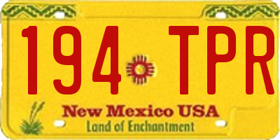 NM license plate 194TPR