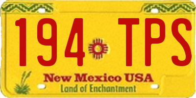 NM license plate 194TPS