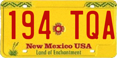 NM license plate 194TQA