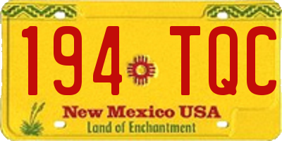 NM license plate 194TQC
