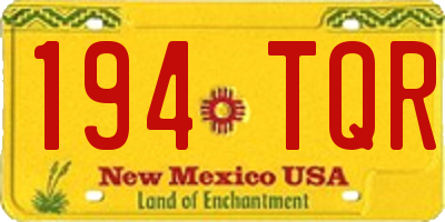 NM license plate 194TQR