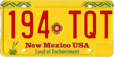 NM license plate 194TQT