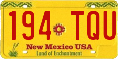 NM license plate 194TQU