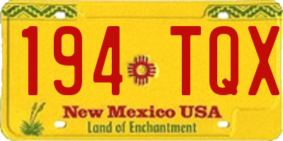 NM license plate 194TQX