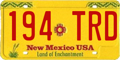 NM license plate 194TRD