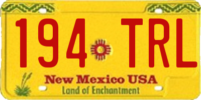 NM license plate 194TRL