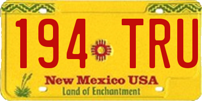 NM license plate 194TRU
