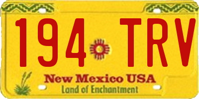 NM license plate 194TRV
