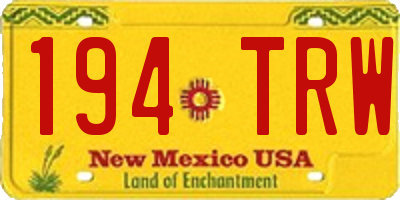 NM license plate 194TRW