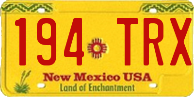 NM license plate 194TRX