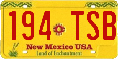 NM license plate 194TSB