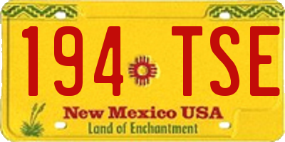 NM license plate 194TSE
