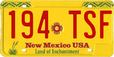 NM license plate 194TSF