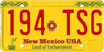 NM license plate 194TSG