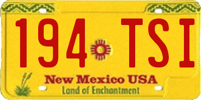 NM license plate 194TSI