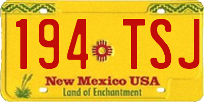 NM license plate 194TSJ