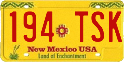 NM license plate 194TSK