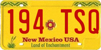 NM license plate 194TSQ