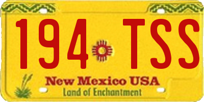 NM license plate 194TSS