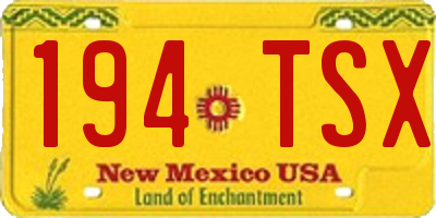 NM license plate 194TSX