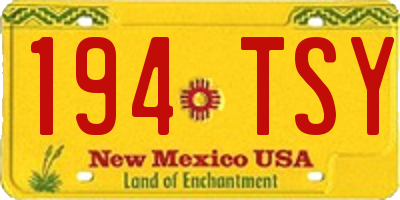 NM license plate 194TSY
