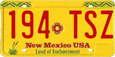 NM license plate 194TSZ