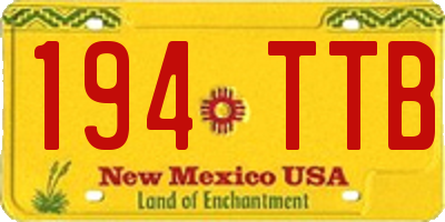 NM license plate 194TTB