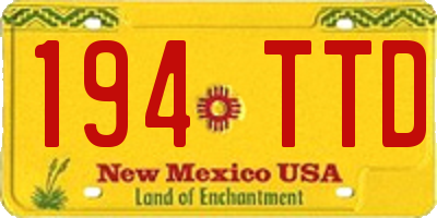 NM license plate 194TTD