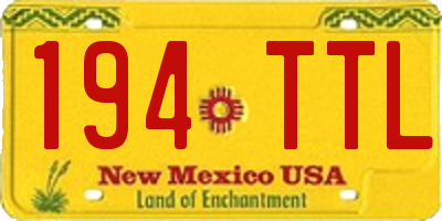 NM license plate 194TTL