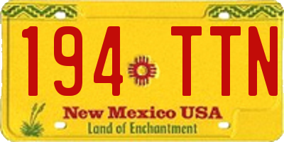 NM license plate 194TTN