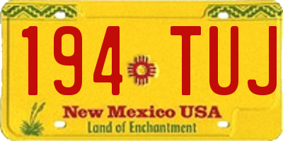 NM license plate 194TUJ