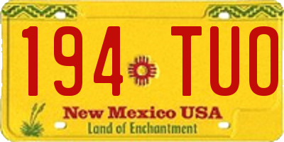 NM license plate 194TUO