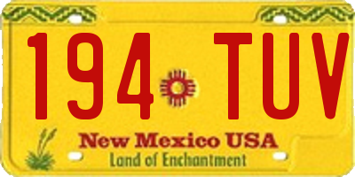 NM license plate 194TUV