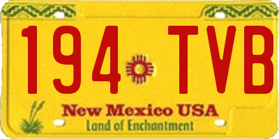 NM license plate 194TVB
