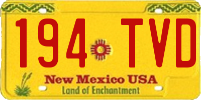 NM license plate 194TVD