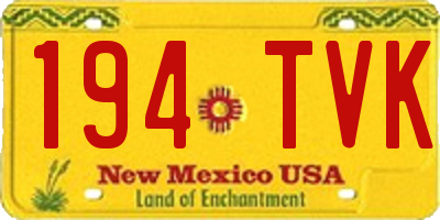 NM license plate 194TVK