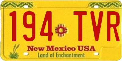 NM license plate 194TVR