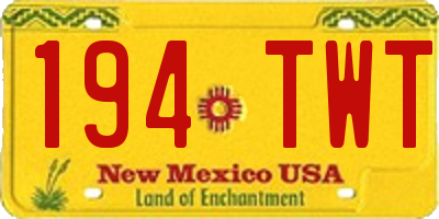 NM license plate 194TWT