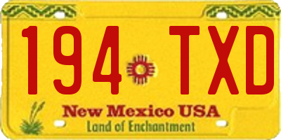 NM license plate 194TXD