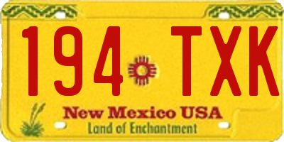 NM license plate 194TXK