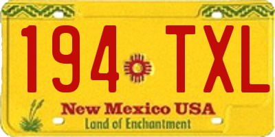 NM license plate 194TXL