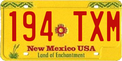 NM license plate 194TXM
