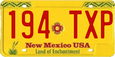 NM license plate 194TXP
