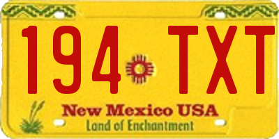 NM license plate 194TXT