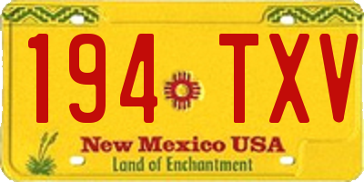 NM license plate 194TXV