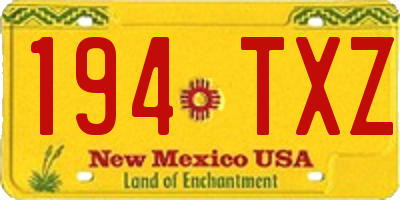 NM license plate 194TXZ