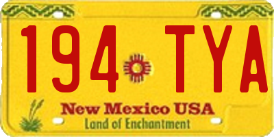 NM license plate 194TYA